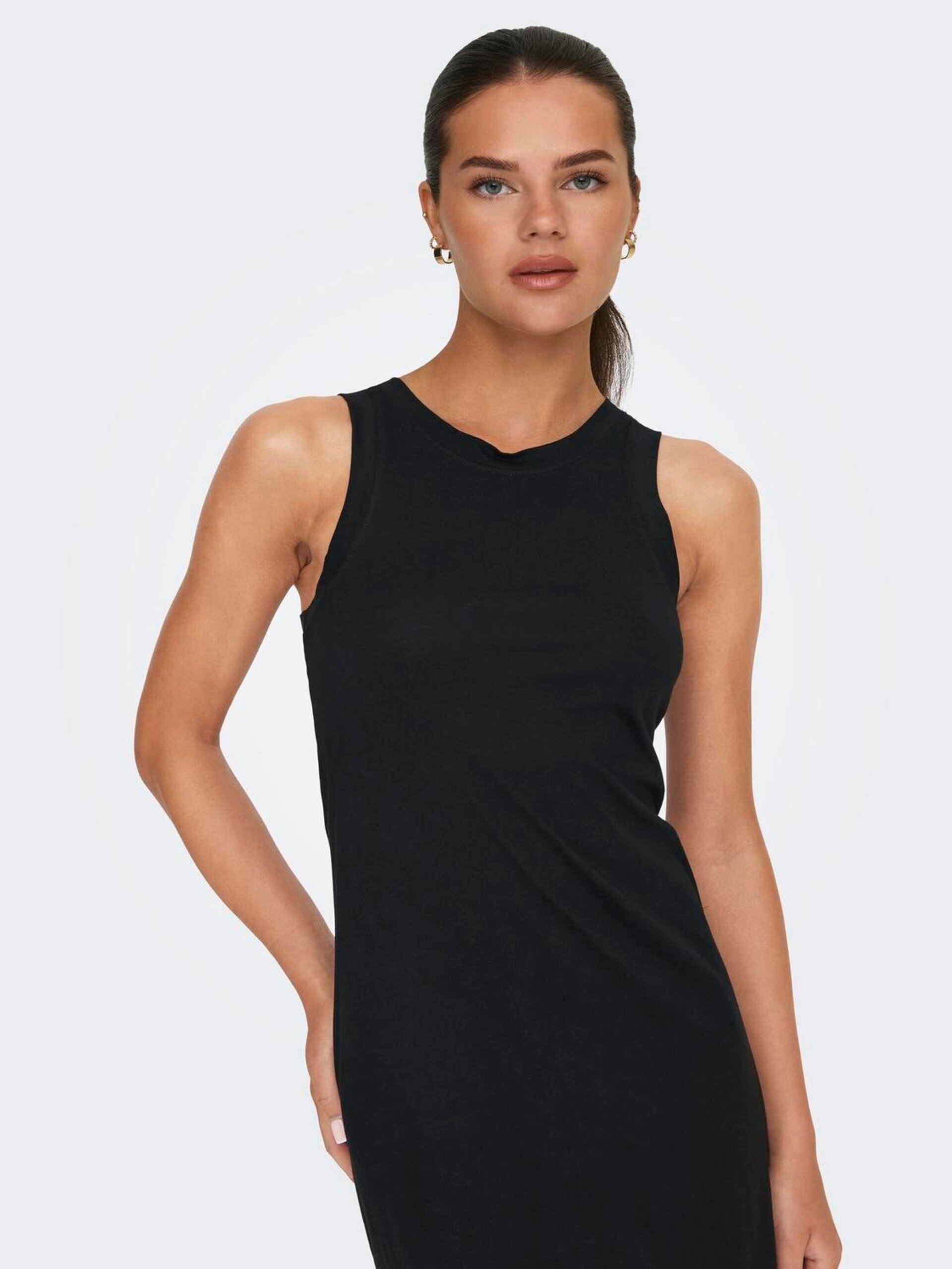 VESTIDO LARGO CORTE REGULAR CUELLO REDONDO - 3