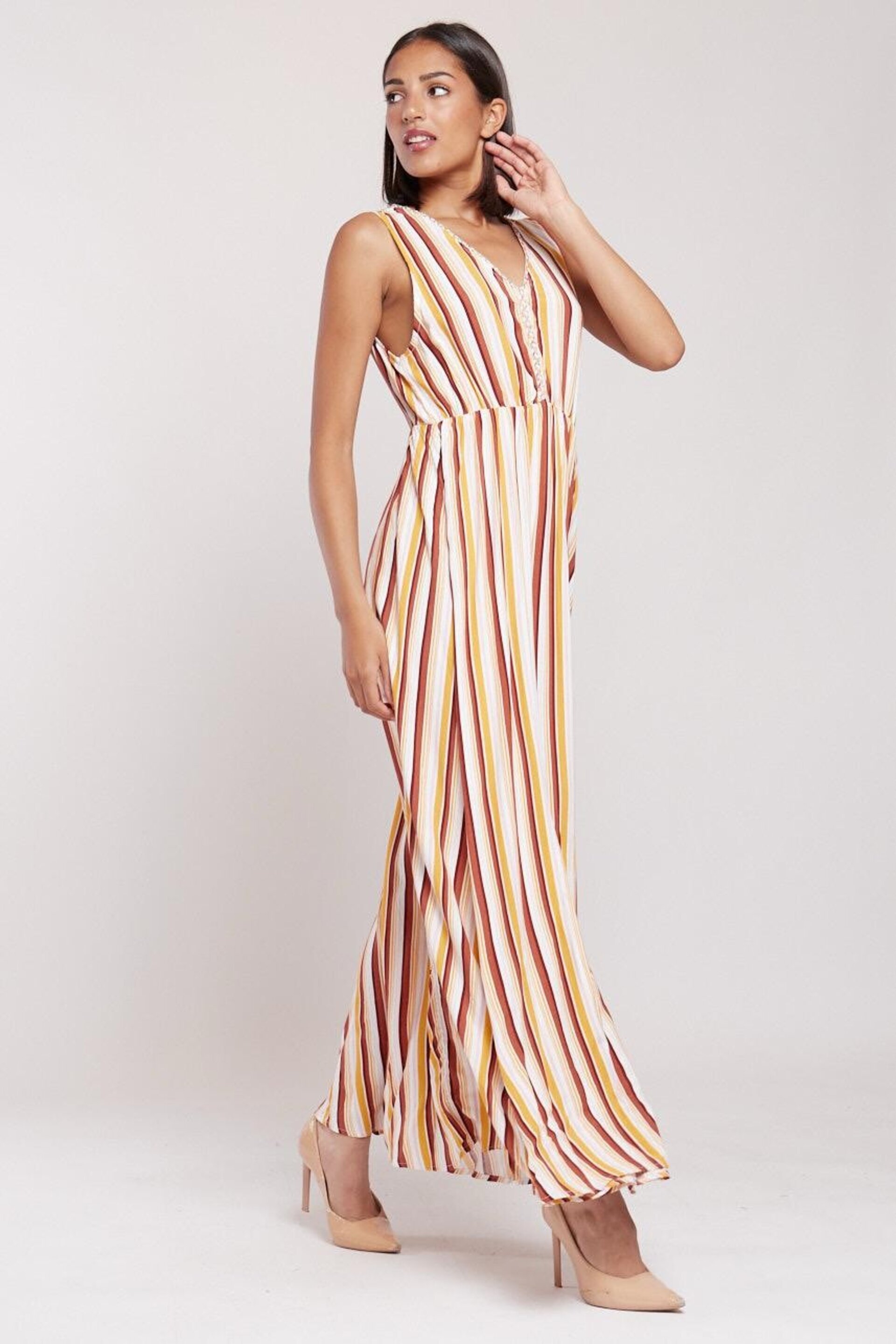 VESTIDO LARGO RAYAS MULTICOLOR - 3
