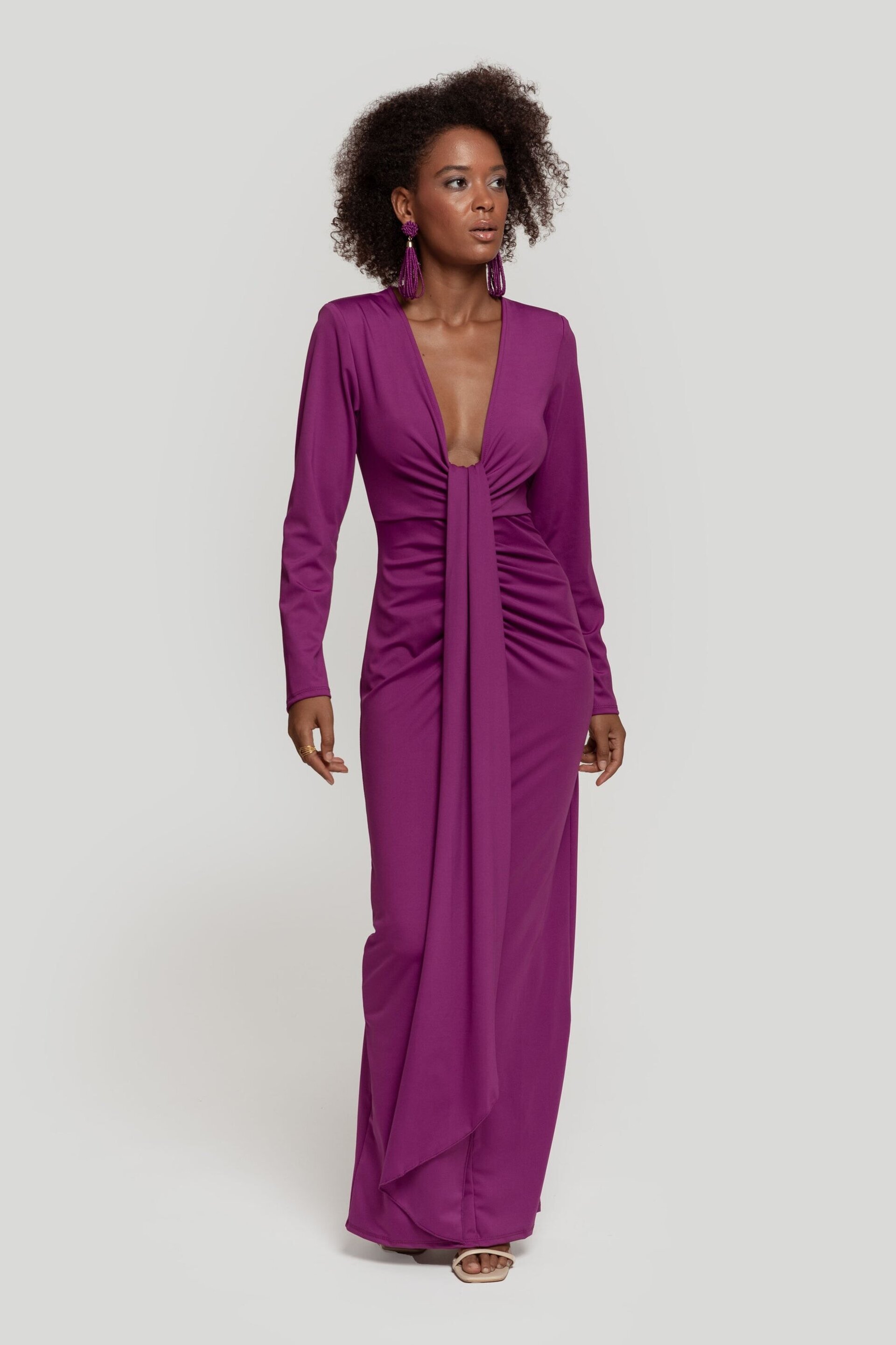 VESTIDO ESCOTE MORADO - 3