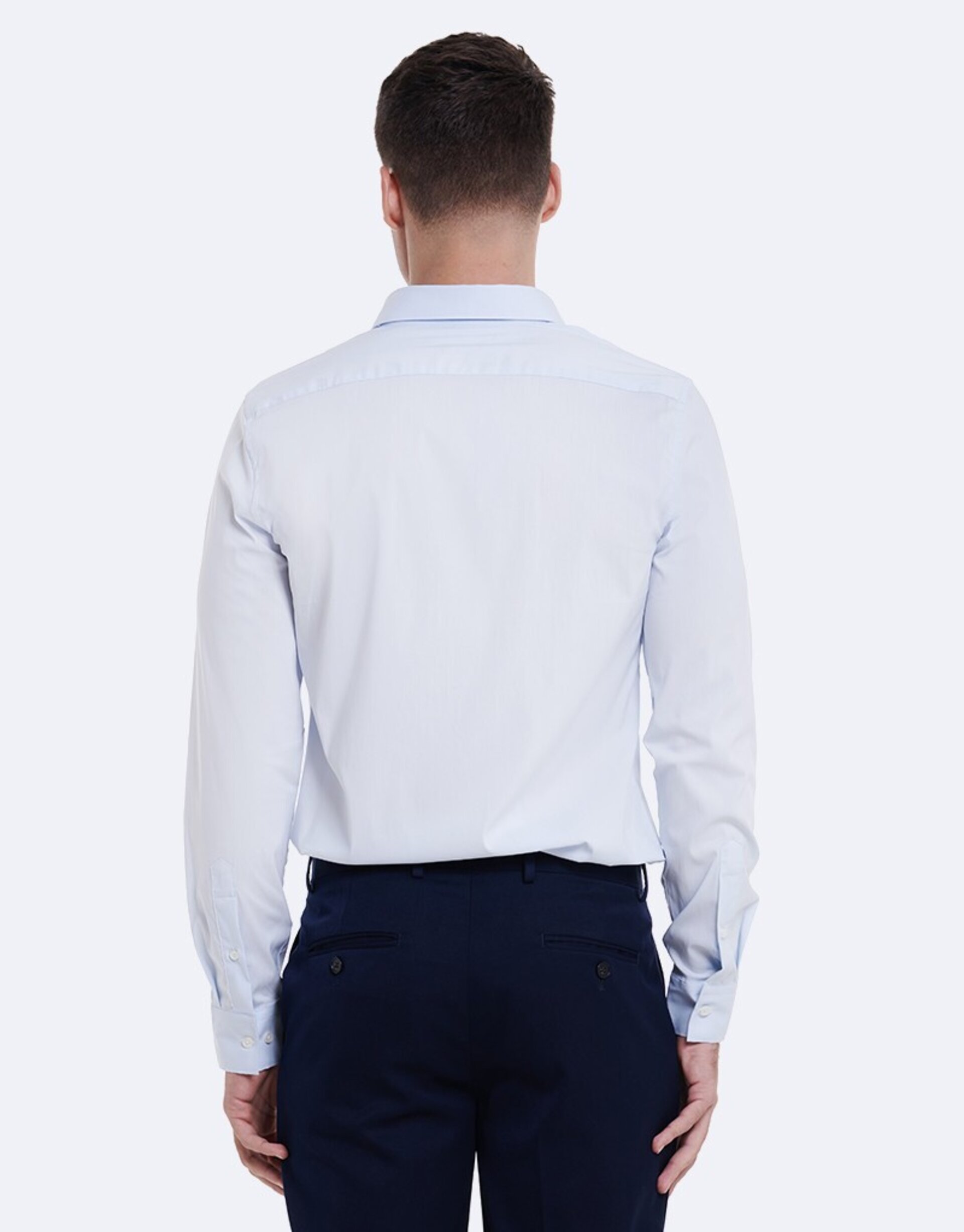 Camisa Licra Lisa Azul - 2