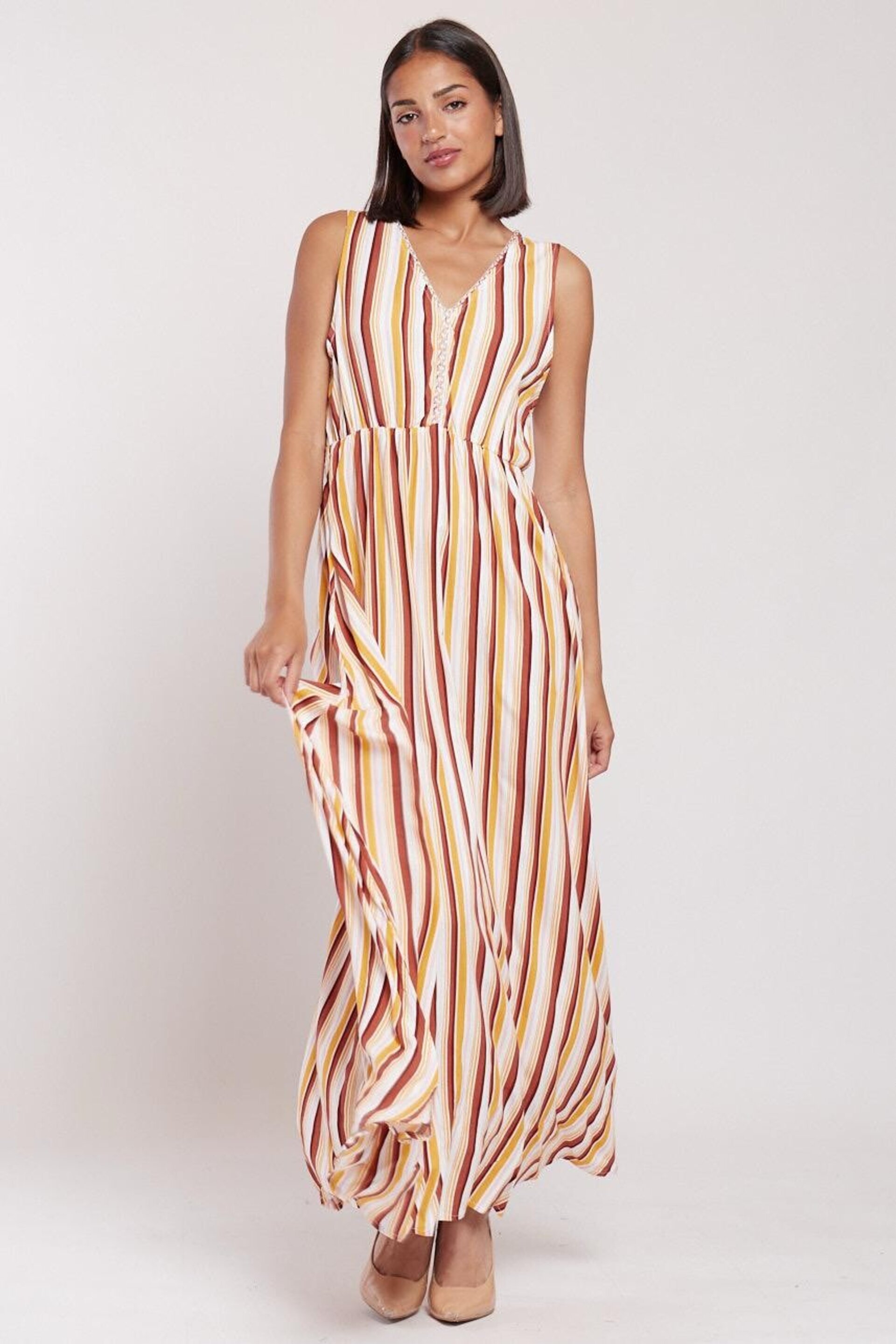 VESTIDO LARGO RAYAS MULTICOLOR - 2