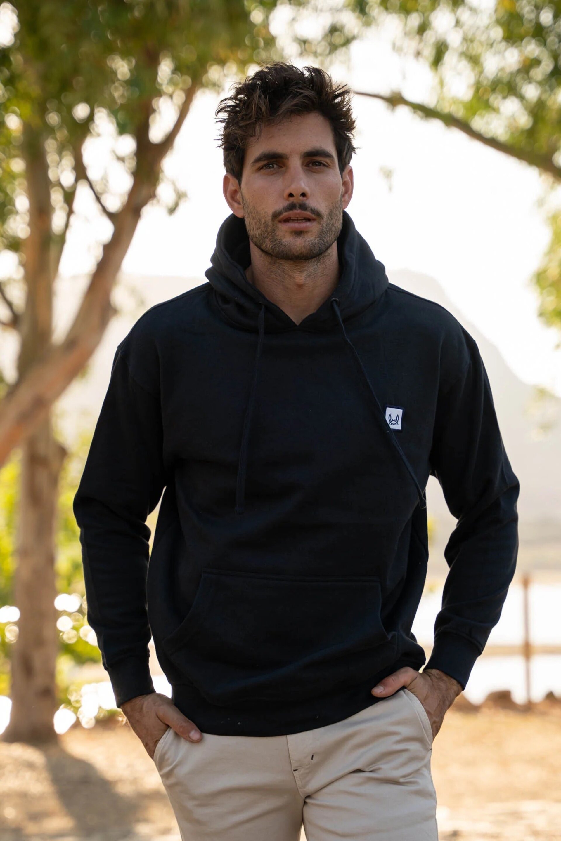 SUDADERA CAPUCHA BÁSICA MARINO - 1