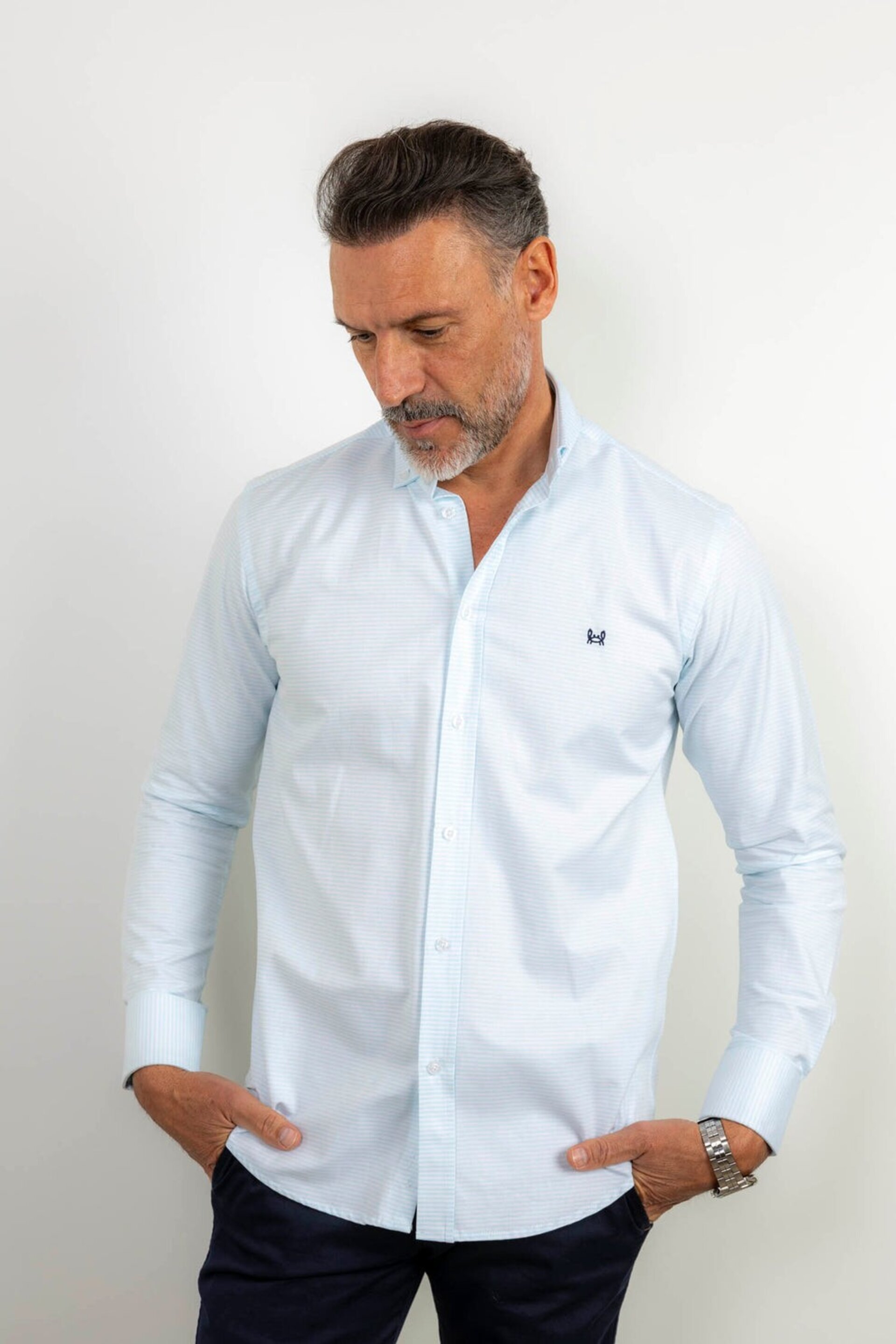 CAMISA RAYAS HORIZONTAL TURQUESA | HUELVA - 3