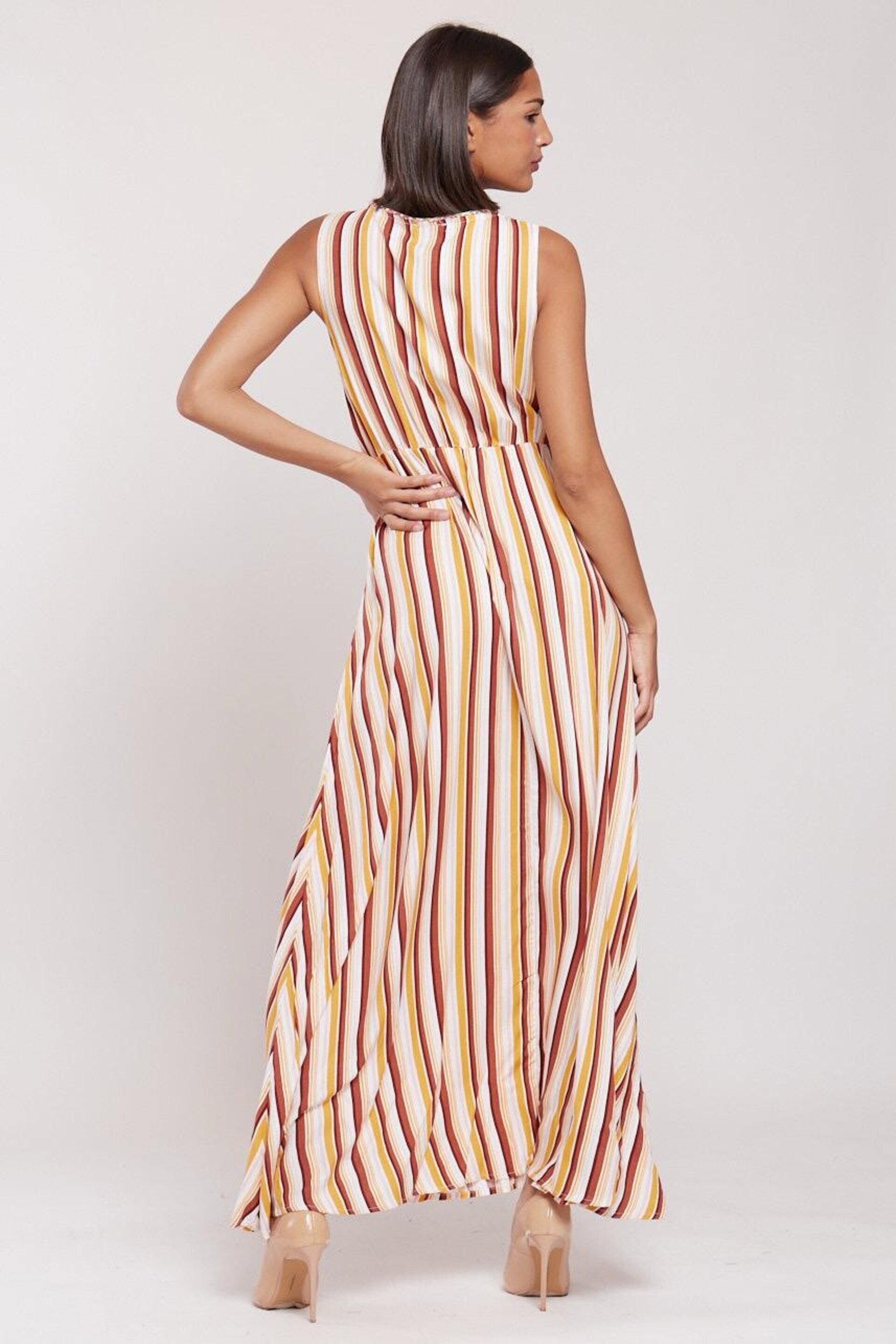 VESTIDO LARGO RAYAS MULTICOLOR - 4