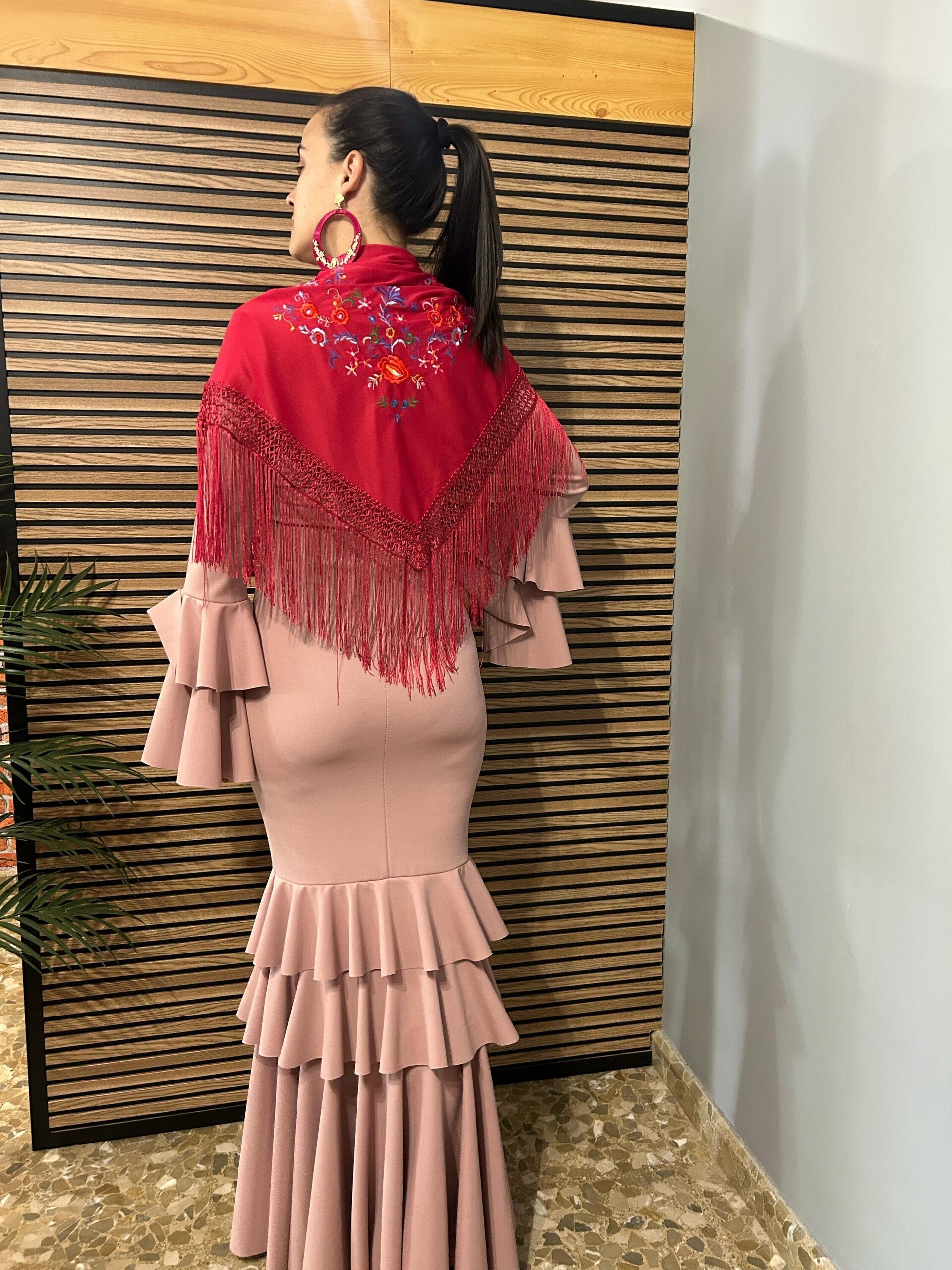 VESTIDO DE FLAMENCA ROSA NUDE - 2